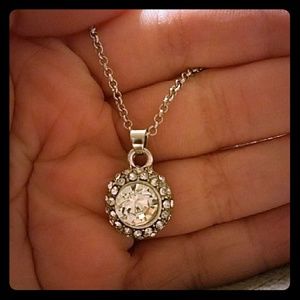 Crystal silver necklace
